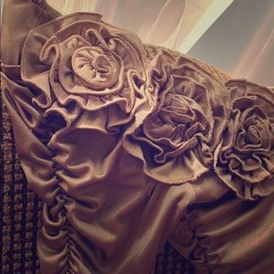 Sparkling Gold Glitter One Shoulder Dress (M)